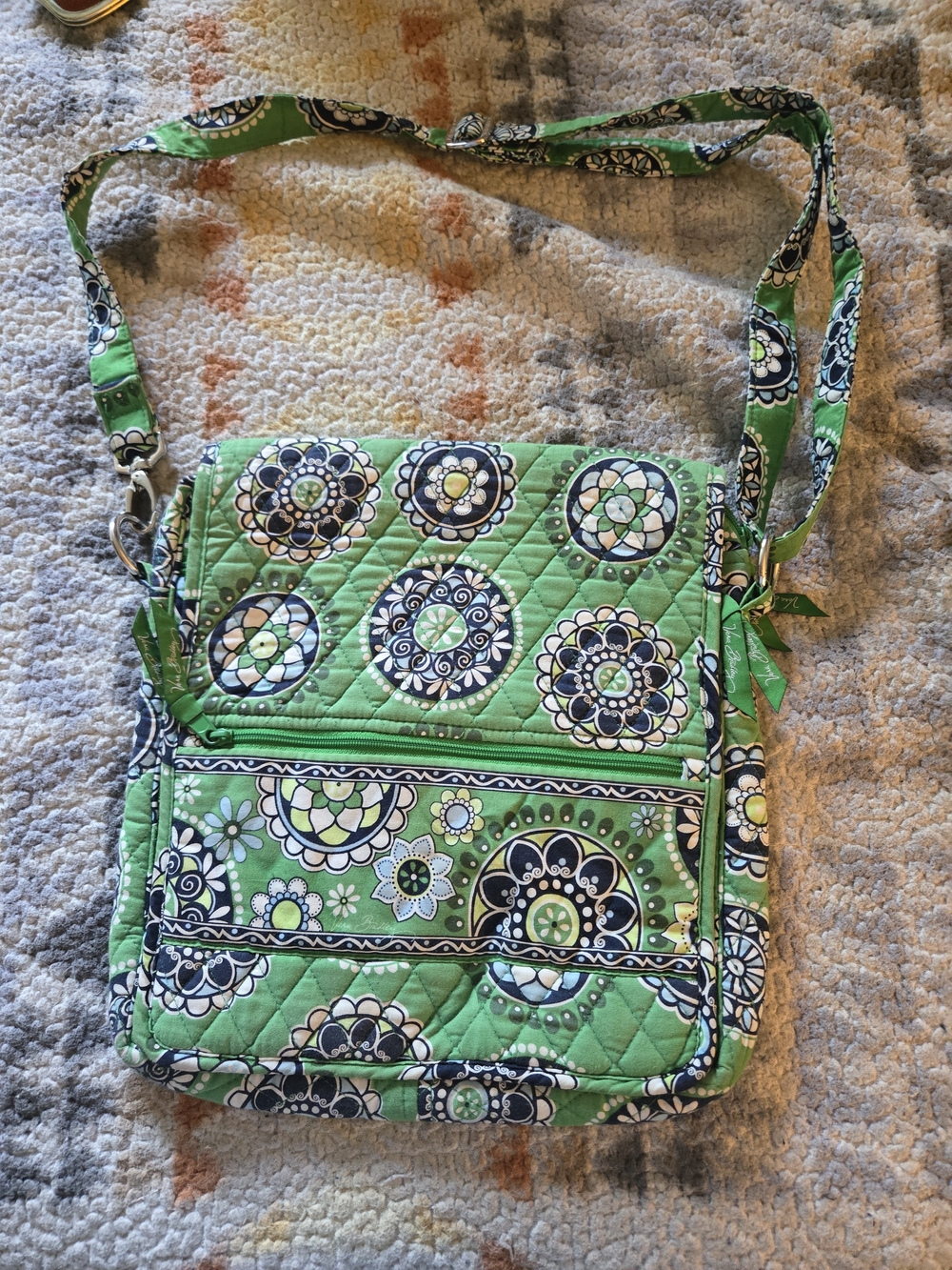 Vera Bradley Green Quilted Crossbody Bag